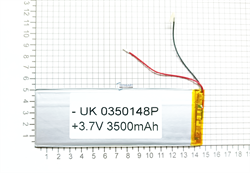 Аккумулятор 3.7v 3500mAh 3x148x50 / 3050148 / 148мм на 50мм на 3мм - фото 160602