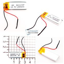 Аккумулятор 3.7v 200mAh 4x12x30 / 401230 / 30мм на 12мм на 4мм - фото 161048