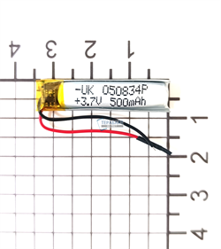 Аккумулятор 3.7v 500mAh 5x8x34 / 500834 / 34мм на 8мм на 5мм - фото 161945