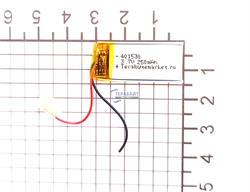 Аккумулятор 3.7v 250mAh 4x15x30 / 401530 / 30мм на 13мм на 3,5мм - фото 162028