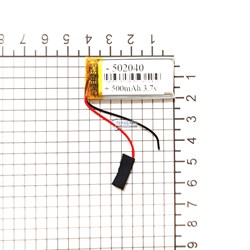 Аккумулятор 3.7v 500mAh 5x20x40 / 502040 / 40мм на 20мм на 5мм - фото 162280
