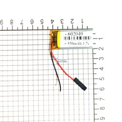 Аккумулятор 3.7v 550mAh 6x20x40 / 602040 / 40мм на 20мм на 6мм - фото 162291