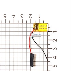 Аккумулятор 3.7v 50mAh 4.2x10x17 / 401015  / 17мм на 10мм на 4.2мм - фото 163831