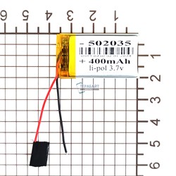 Аккумулятор 3.7v 400mAh 5x20x35 / 502035 / 35мм на 20мм на 5мм - фото 164324