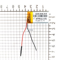 Аккумулятор 3.7v 450mAh 6x20x35 / 602035 / 35мм на 20мм на 6мм - фото 164330
