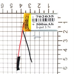 Аккумулятор 3.7v 500mAh 7x20x35 / 702035 / 35мм на 20мм на 7мм - фото 164336