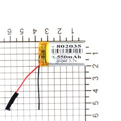 Аккумулятор 3.7v 550mAh 8x20x35 / 802035 / 35мм на 20мм на 8мм - фото 164342