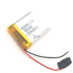 Аккумулятор 3.7v 900mAh 9x28x30 / 902830 / 30мм на 28мм на 9мм 2 провода 2pin - фото 171326