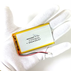 Аккумулятор 3.7v 2300mAh 4x50x85 / 405085 / 85мм на 50мм на 4мм 3 провода 3pin + разъем фишка коннектор - фото 171344