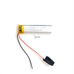 Аккумулятор 3.7v 380mAh 6x12x48 / 601248 / 48мм на 12мм на 6мм 2 провода 2pin - фото 171607