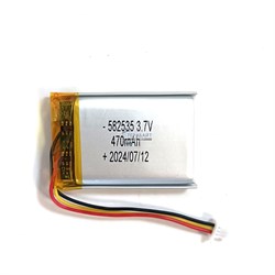 Аккумулятор 3.7v 470mAh 58x25x35 / 582535 / 35мм на 25мм на 58мм 3 провода 3pin + коннектор с фишкой - фото 172508