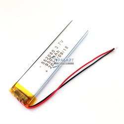 Аккумулятор 3.7v 950mAh 2pin + разъем (фишка) коннектор 552080 Li-Pol универсальная аккумуляторная батарея 5.5x20x80 2 провода - фото 178732