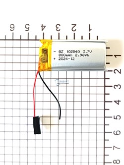 Аккумулятор 3.7v 800mAh 2pin 102040 Li-Pol универсальная аккумуляторная батарея 10x20x40 2 провода - фото 179757