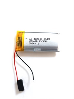 Аккумулятор 3.7v 800mAh 2pin 102040 Li-Pol универсальная аккумуляторная батарея 10x20x40 2 провода - фото 179758