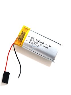 Аккумулятор 3.7v 800mAh 2pin 102040 Li-Pol универсальная аккумуляторная батарея 10x20x40 2 провода - фото 179760