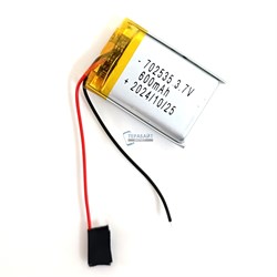 Аккумуляторная батарея 600mAh 3.7v 2pin Li-Pol 7*25*35 2 провода универсальная - фото 179792