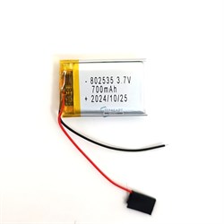 Аккумулятор 3.7v 802535 082535 Li-Pol батарея 700mAh универсальная аккумуляторная батарея 8x25x35 2 провода - фото 179809