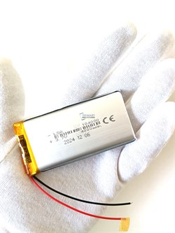 Аккумулятор 3.7v 4000mAh 10x40x80 2 провода 2pin / 104080 / 80мм на 40мм на 10мм - фото 180579
