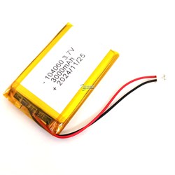 Аккумулятор 3.7v 3000mAh 10x40x60 2 провода 2pin / 104060 / 60мм на 40мм на 10мм - фото 180586