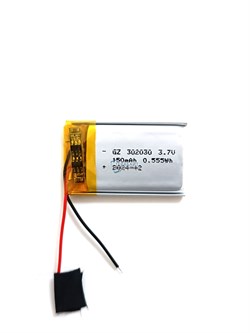 Аккумулятор 3.7v 150mAh 2pin 302030 Li-Pol универсальная аккумуляторная батарея 3x20x30 2 провода - фото 180717