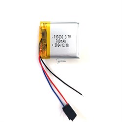 Аккумулятор 3.7v 700mAh 3pin 753030 Li-Pol универсальная аккумуляторная батарея 7.5x30x30 3 провода - фото 180917