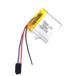 Аккумулятор 3.7v 700mAh 3pin 753030 Li-Pol универсальная аккумуляторная батарея 7.5x30x30 3 провода - фото 180918