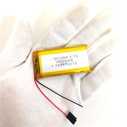 Аккумулятор 3.7v 1800mAh 2pin 803060 Li-Pol универсальная аккумуляторная батарея 8x30x60 2 провода - фото 180973