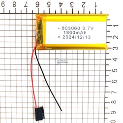 Аккумулятор 3.7v 1800mAh 2pin 803060 Li-Pol универсальная аккумуляторная батарея 8x30x60 2 провода - фото 180974