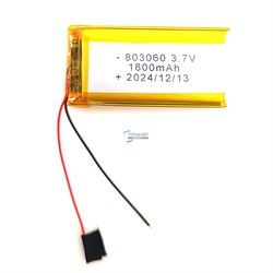 Аккумулятор 3.7v 1800mAh 2pin 803060 Li-Pol универсальная аккумуляторная батарея 8x30x60 2 провода - фото 180977