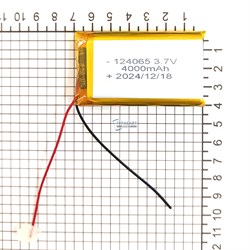 Аккумулятор 3.7v 4000mAh 2pin 124065 Li-Pol универсальная аккумуляторная батарея 12x40x65 2 провода - фото 181079