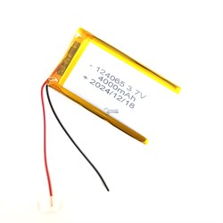 Аккумулятор 3.7v 4000mAh 2pin 124065 Li-Pol универсальная аккумуляторная батарея 12x40x65 2 провода - фото 181083