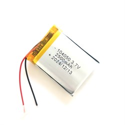 Аккумулятор 3.7v 2500mAh 2pin 104050 Li-Pol универсальная аккумуляторная батарея 10x40x50 2 провода - фото 181103