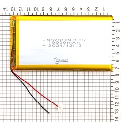 Аккумулятор 3.7v 10000mAh 2pin 9373129 Li-Pol для powerbank повербанка универсальная батарея 9.3x73x129 2 провода - фото 181116