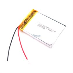 Аккумулятор 3.7v 400mAh 2pin 403040 Li-Pol универсальная аккумуляторная батарея 4x30x40 2 провода - фото 183726