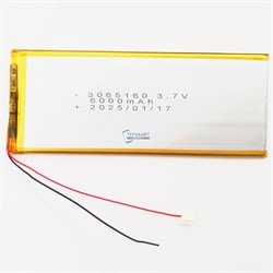 Аккумулятор универсальный 3.7v 5000mAh 3065160 3 провода  (Li-Pol батарея подходит для планшетов и другой электроники) - фото 183743