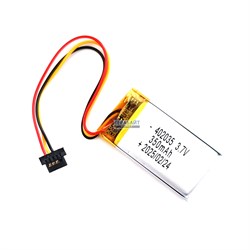 Аккумулятор 3.7v 350mAh 3pin + разъем (фишка) коннектор 402035 Li-Pol универсальная аккумуляторная батарея 4x20x35 3 провода - фото 183918