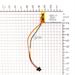 Аккумулятор 3.7v 350mAh 3pin + разъем (фишка) коннектор 402035 Li-Pol универсальная аккумуляторная батарея 4x20x35 3 провода - фото 183925