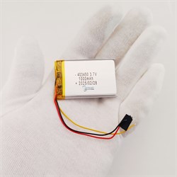 Аккумулятор 3.7v 1000mAh 3pin 403450 Li-Pol универсальная аккумуляторная батарея 4x34x50 3 провода - фото 184608