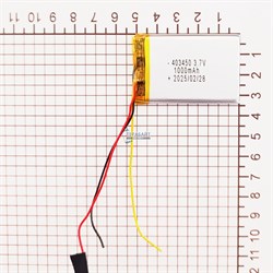 Аккумулятор 3.7v 1000mAh 3pin 403450 Li-Pol универсальная аккумуляторная батарея 4x34x50 3 провода - фото 184610