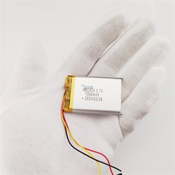 Аккумулятор 3.7v 1300mAh 3pin 603450 Li-Pol универсальная аккумуляторная батарея 6x34x50 3 провода - фото 184684
