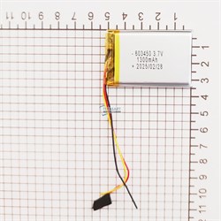 Аккумулятор 3.7v 1300mAh 3pin 603450 Li-Pol универсальная аккумуляторная батарея 6x34x50 3 провода - фото 184685