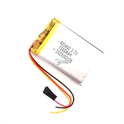 Аккумулятор 3.7v 1300mAh 3pin 603450 Li-Pol универсальная аккумуляторная батарея 6x34x50 3 провода - фото 184691