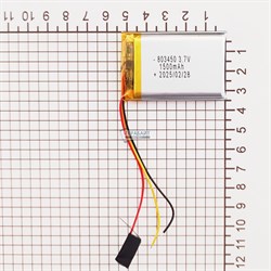 Аккумулятор 3.7v 1500mAh 3pin 803450 Li-Pol универсальная аккумуляторная батарея 8x34x50 3 провода - фото 184707