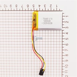 Аккумулятор 3.7v 1402mAh 3pin 703450 Li-Pol универсальная аккумуляторная батарея 7x34x50 3 провода - фото 184730