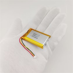 Аккумулятор 3.7v 2000mAh 3pin 3 провода + разъем (фишка) коннектор 103450 Li-Pol универсальная аккумуляторная батарея 10x34x50 - фото 184764