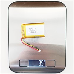 Аккумулятор 3.7v 2000mAh 3pin 3 провода + разъем (фишка) коннектор 103450 Li-Pol универсальная аккумуляторная батарея 10x34x50 - фото 184765
