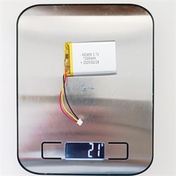 Аккумулятор 3.7v 1300mAh 3pin 3 провода + разъем (фишка) коннектор 603450 Li-Pol универсальная аккумуляторная батарея 6x34x50 - фото 184881
