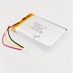 Аккумулятор 3.7v 1300mAh 3pin 3 провода + разъем (фишка) коннектор 603450 Li-Pol универсальная аккумуляторная батарея 6x34x50 - фото 184885
