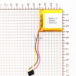 Аккумулятор 3.7v 1000mAh 3pin 3 провода 604040 Li-Pol универсальная аккумуляторная батарея 6x40x40 - фото 185170