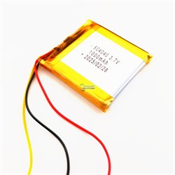 Аккумулятор 3.7v 1000mAh 3pin 3 провода 604040 Li-Pol универсальная аккумуляторная батарея 6x40x40 - фото 185171